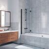 Шторка на ванну Vegas Glass E2V LUX 120 02М CRYSTALVISION L профиль черный матовый стекло CRYSTALVISION