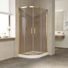 Душевой уголок Vegas Glass ZS-F TUR NOVO 110*80 09 05 профиль золото глянцевое стекло тонированное