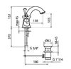 Смеситель для раковины Webert Ottocento OT700102010, золото