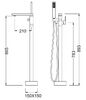 Смеситель напольный для ванны с душем Timo Selene (2200/03Y-CR) черный