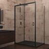 Душевой угол Veconi Rovigo RV-046B, 1100х800х1950, черный, стекло прозрачное