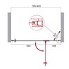 Душевая дверь BelBagno KRAFT-B-12-60/20-C-Cr-R, стекло прозрачное, регулировка 78,5-80 см