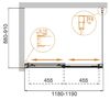 Душевой уголок Cezares TANDEM-SOFT-AH-2-120/90-C-Cr-IV, стекло прозрачное