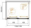 Душевой уголок Cezares TANDEM-SOFT-AH-2-120/80-P-Cr-R, стекло матовое