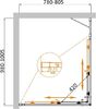 Душевой уголок CEZARES MOLVENO-AH-21-80+20-C-Cr-IV профиль хром, стекло прозрачное 100x80 см