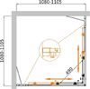 Душевой уголок CEZARES MOLVENO-A-22-90+20-P-Cr профиль хром, стекло матовое 110x110 см