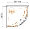 Душевой уголок CEZARES MOLVENO-RH-2-110/80-C-Cr-IV профиль хром, стекло прозрачное 110x80 см