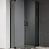 Душевой уголок CEZARES SLIDER-R-2-80/90-GRIGIO-NERO профиль черный, стекло тонированное 80-90x80-90 см