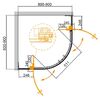 Душевой уголок  CEZARES SLIDER-R-2-80/90-C-Cr профиль хром, стекло прозрачное 80-90x80-90 см