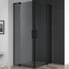 Душевой уголок CEZARES SLIDER-AH-2-80/90-100/110-GRIGIO-NERO профиль черный, стекло тонированное 80-90x100-110 см