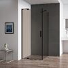 Душевой уголок CEZARES SLIDER-AH-1-100-100/110-BR-NERO профиль черный, стекло тонированное 100-110x100 см