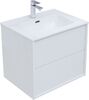 Тумба c раковиной Aquanet Lino 60 (Flat) белый глянец