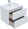 Тумба c раковиной Aquanet Lino 60 (Flat) белый глянец