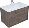 Тумба с раковиной Aquanet Lino 80 (Flat) дуб веллингтон