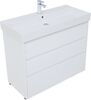 Тумба с раковиной Aquanet Nova Lite 100 белый глянец (3 ящика)