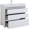 Тумба с раковиной Aquanet Nova Lite 100 белый глянец (3 ящика)