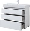 Тумба с раковиной Aquanet Nova Lite 100 белый глянец (3 ящика)