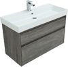Тумба с раковиной Aquanet Nova Lite 100 дуб рошелье (2 ящика)