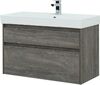 Тумба с раковиной Aquanet Nova Lite 100 дуб рошелье (2 ящика)