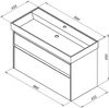 Тумба с раковиной Aquanet Nova Lite 100 дуб рошелье (2 ящика)