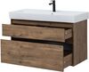 Тумба с раковиной Aquanet Nova Lite 100 дуб рустикальный (2 ящика)