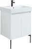 Тумба с раковиной Aquanet Nova Lite 60 белый глянец (2 дверцы)
