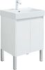 Тумба с раковиной Aquanet Nova Lite 60 белый глянец (2 дверцы)