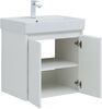 Тумба с раковиной Aquanet Nova Lite 60 белый глянец (2 дверцы)