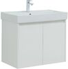 Тумба с раковиной Aquanet Nova Lite 75 белый глянец (2 дверцы)