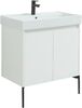 Тумба с раковиной Aquanet Nova Lite 75 белый глянец (2 дверцы)