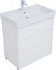 Тумба с раковиной Aquanet Nova Lite 75 белый глянец (3 ящика)