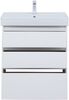 Тумба с раковиной Aquanet Nova Lite 75 белый глянец (3 ящика)