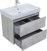 Тумба с раковиной Aquanet Nova Lite 75 дуб белый (2 ящика)