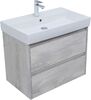 Тумба с раковиной Aquanet Nova Lite 75 дуб белый (2 ящика)