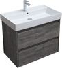 Тумба с раковиной Aquanet Nova Lite 75 дуб серый (2 ящика)