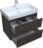 Тумба с раковиной Aquanet Nova Lite 75 дуб черный (2 ящика)