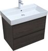 Тумба с раковиной Aquanet Nova Lite 75 дуб черный (2 ящика)
