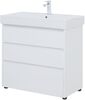 Тумба с раковиной Aquanet Nova Lite 85 белый глянец (3 ящика)