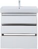 Тумба с раковиной Aquanet Nova Lite 85 белый глянец (3 ящика)
