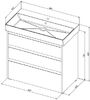 Тумба с раковиной Aquanet Nova Lite 85 белый глянец (3 ящика)