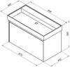 Тумба с раковиной Aquanet Nova Lite 90 дуб рошелье (1 ящик)