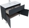 Тумба с раковиной Aquanet Алвита New 100 1 ящик, 2 дверцы, антрацит