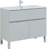Тумба с раковиной Aquanet Алвита New 100 1 ящик, 2 дверцы, серый