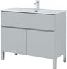 Тумба с раковиной Aquanet Алвита New 100 1 ящик, 2 дверцы, серый