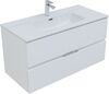 Тумба с раковиной Aquanet Алвита New 100 2 ящика, белый матовый