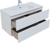 Тумба с раковиной Aquanet Алвита New 100 2 ящика, белый матовый