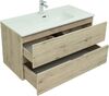 Тумба с раковиной Aquanet Алвита New 100 2 ящика, дуб веллингтон белый