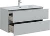 Тумба с раковиной Aquanet Алвита New 100 2 ящика, серый