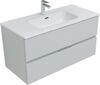 Тумба с раковиной Aquanet Алвита New 100 2 ящика, серый