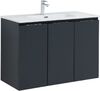 Тумба с раковиной Aquanet Алвита New 100 3 дверцы, антрацит